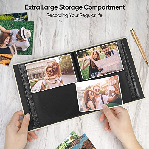 MSTONAL 4x6 Slip-In Photo Album, 200 Pockets, Beige, Linen