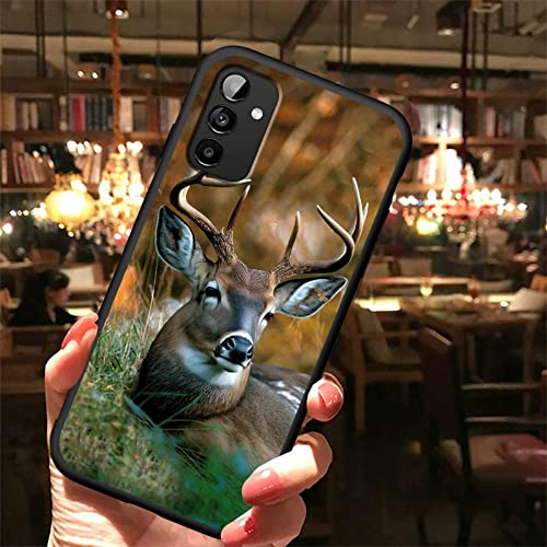 BEOTIWAD for Samsung Galaxy A14 5G Phone Case (6.8") with Deer Hunting Tree Pattern Design Ultra-Thin Soft Black TPU Shockproof Protection Cover for Samsung A14 5G