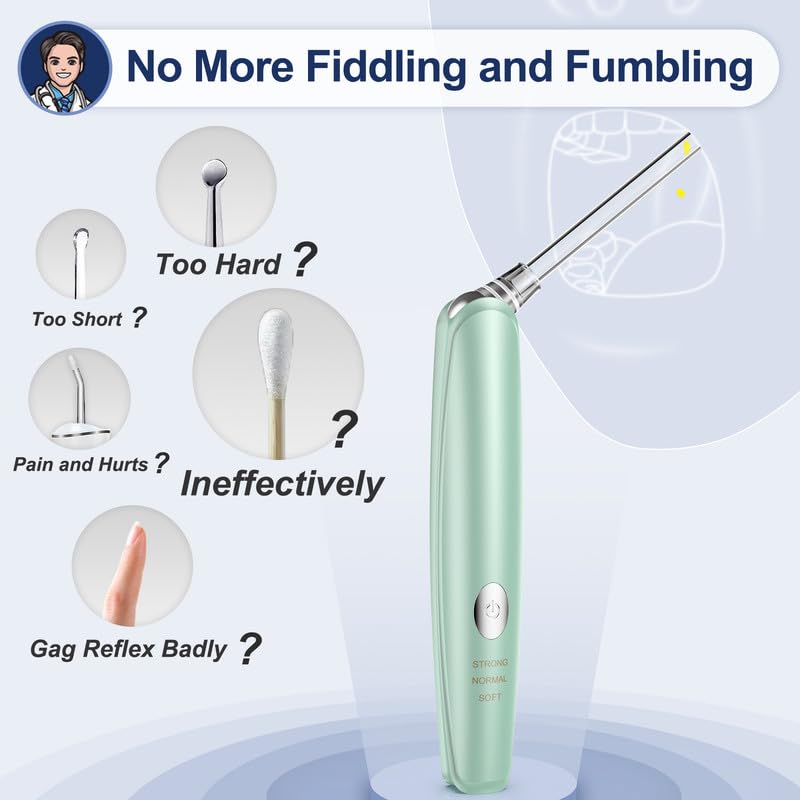 Tonsil Stone Remover Vacuum Electronic Tonsil Stone Removal Kit Instant Suction Tool Oral Irrigator Tonsil Stones Syringe Tongue Depressor 5X Magnifying Mirror 3 Modes Easy to Use