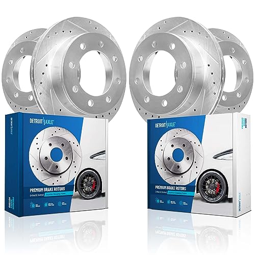 Detroit Axle - Front Rear Brake Rotors for 2003-2008 Dodge Ram 2500 3500 Drilled Slotted Disc Brake Rotors Replacement 2004 2005 2006 2007