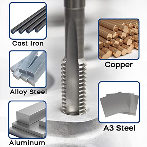 Burkit 5/8"-11 UNC Tap and Die Set, 5/8 x 11 UNC Machine Thread Tap and Round Die Right Hand