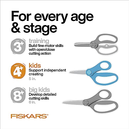 Fiskars® MVP Non-stick Pointed-tip Kids Scissors, Baseball (5 in.)