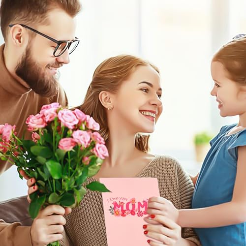 ITS4YEO Mother Birthday Gift Mother Necklace+Mother's Card Gifts for Mama Mother Necklace Mama Pendant for Women Mom Birthday Gifts(Gold)