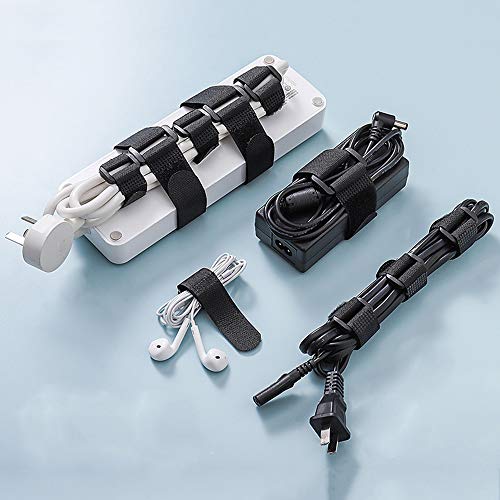 HUAPX Fastening Nylon Strap with Buckle,10Pack Reusable Self-Adhesive Hook and Loop Cable Securing Straps,Adjustable Cinch Straps for Cords Organized and Tidy(1" x 8")