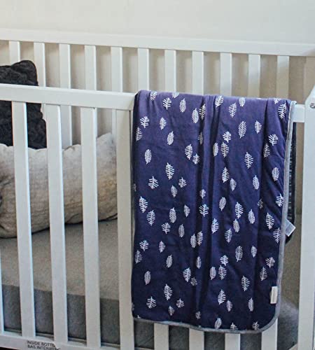 Burts Bees Baby Infant Reversible Blankets 100% Organic Cotton GOTS Certified - A-Bee-C Prints with Quilting Pattern Soft Nursery Blanket with 100% Polyester Fill for Size 30 x 40 Inch