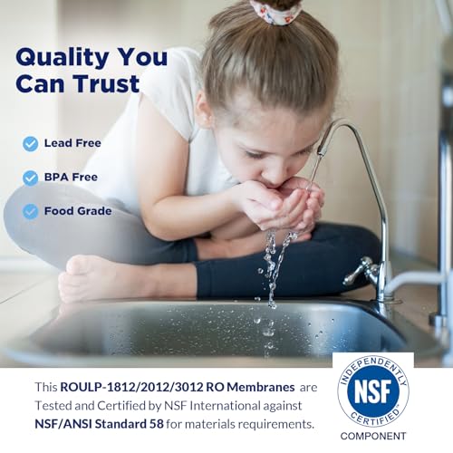 36 GPD Reverse Osmosis Membrane, 11.75"x1.75" RO Membrane Replacement for Under Sink Home Drinking RO Water Purifier System