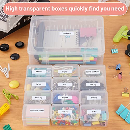 Gbivbe Small Plastic Storage Box, 13 Pieces Plastic Storage Cases Bead Organizers Boxes with Lid Mini Rectangles Boxes Craft Supply Case Bead Containers for Organizing