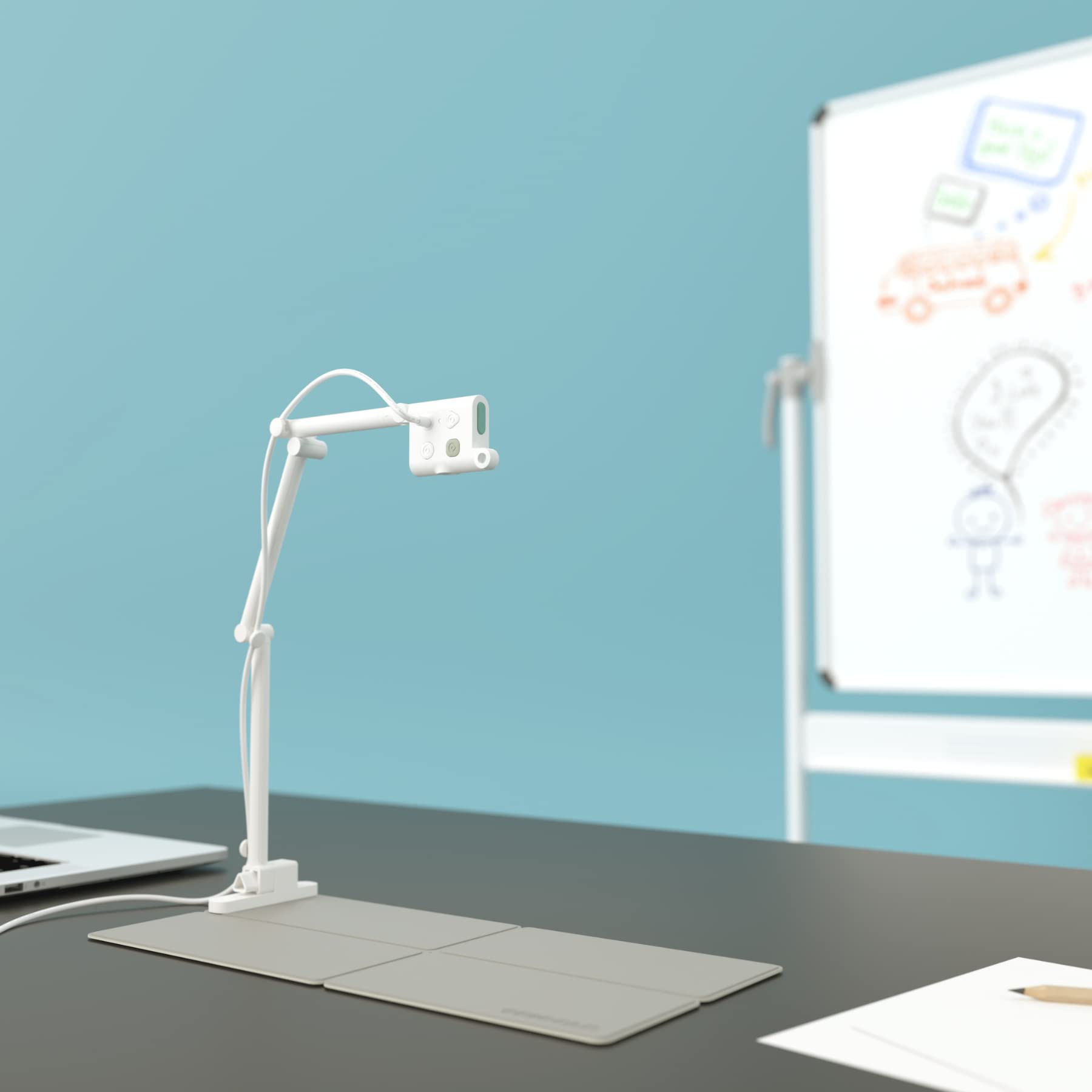 OKIOLABS OKIOCAM S-4K 8MP Document Camera and Webcam 2-in-1 with OKIOPoint Smart Visual Pointer, Document Camera for Teachers, Compatible w PC, Mac, Chromebooks