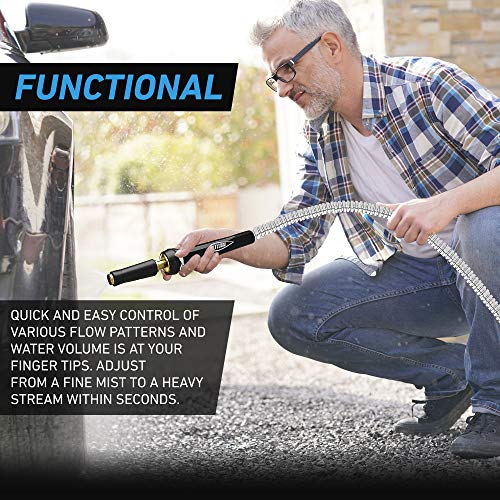 TITAN Garden Hose 9FT - 304 Stainless Steel Metal Water Hose, Flexible, Kink-Free, Lightweight, Durable, Crush Resistant Fittings, Easy to Coil, 500 PSI