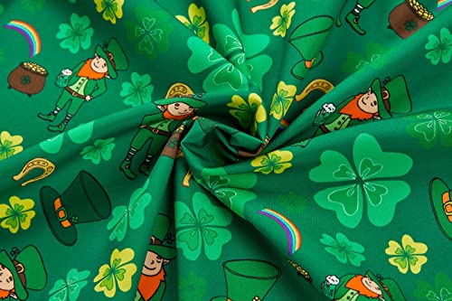EUOW St. Patrick's Day Hawaiian Shirt for Men Irish Printed Casual Short Sleeve Button Down Beach Shirts(Green,S)