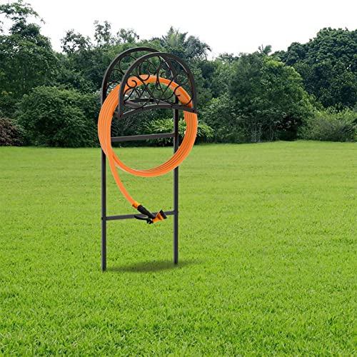 Dosker Hose Holder Garden Hose Reels Holder Storage Rack Heavy Duty Metal Standing Water Hose Storage Hook for Expandable Hose Reel Flexable for Outdoor Backyard