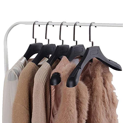 DEDU Suit Hangers for Men 20 Pack, Sweater Hangers No Shoulder Bump Non Slip Width 17.7", Plastic Clothes Hangers Ivory White with 360° Swivel Metal Hook