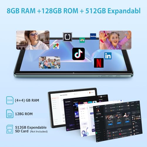 WDYQJE 10.1 Inch Android Tablet, Android 13 Tablets with 128GB+8(4+4 Expand) GB, 2.4+5G WiFi Tablet PC with FHD IPS Touch Screen, Dual 13MP+5MP Camera, Dual Stereo Speakers, Bluetooth5.0, GPS
