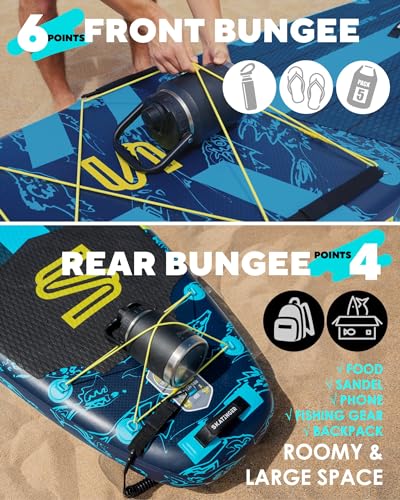 Skatinger 11'6×35" Super Wide Inflatable Stand Up Paddle Board, Ultra Stable Wide SUP for 2+1 People/Family/Big Size w/Shoulder Strap, 100L Backpack, All-Round Sup Board, US Fin
