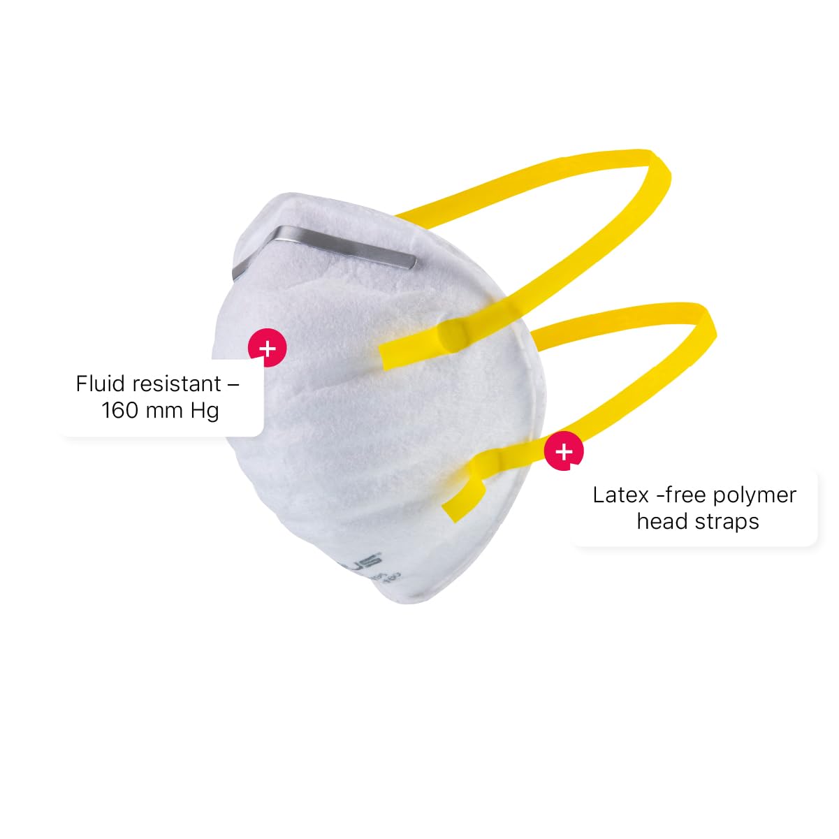 LIBUS N95 Mask NIOSH certified Made in USA, Contoured Adjustable Nose Clip, Collapse Resistant Double-Shell (20 pack)