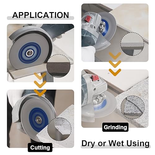 SHDIATOOL Diamond Cutting Saw Blade 4-Inch,Cut-Off Wheel Granite Grinding Disc 5/8 inch-11 Flange for Marble Concrete Tile Ceramic 100mm