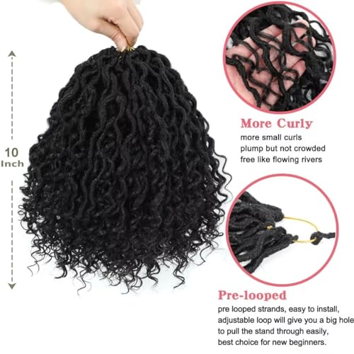 Purple Boho Goddess Locs Crochet Hair 8 Packs 22 inch Purple River Locs Crochet Hair Boho Faux Locs Crochet Hair with Curly Ends Boho Faux Locs Synthetic Hair for Black Women(22inch T1B/Purple#)