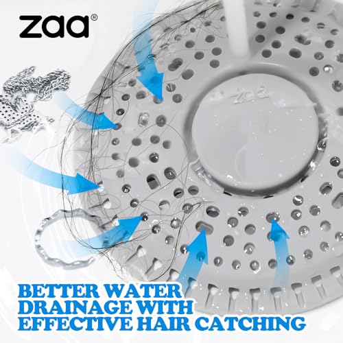 zaa Shower Drain Hair Catcher, 2 Pack Premium Silicone Drain Protector & Shower Drain Cover for Flat/Regular Drains of Shower Room, Bathroom, Sink, Black