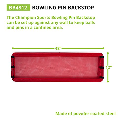 Champion Sports Bowling Pin Backstop: Sporting Goods Equipment for Training & Family Games