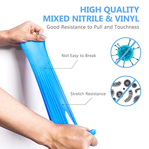 squish Disposable Gloves, Blue Vinyl Synmax Blend Exam Gloves Non Sterile, Powder Free, Latex Free - Cleaning Supplies, Kitchen and Food Safe(Pack of 100) (Blue Medium) 