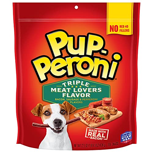 Pup-Peroni Dog Treats, Triple Meat Lovers Flavor, 22.5 Ounce, Bacon, Sausage and Pepperoni, No Red 40 or Fillers