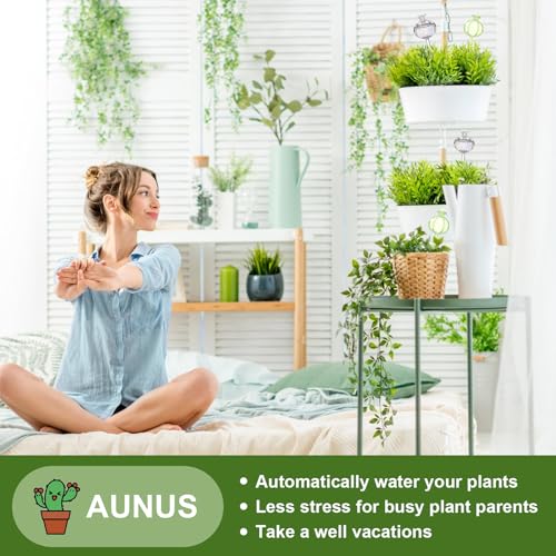 Plant Watering Globes Large, 4 Pcs Self Watering Planter Insert for Indoor & Outdoor Plants,Plant Automatic Watering Bulbs,Self Watering Spikes Last Up to 5 Days