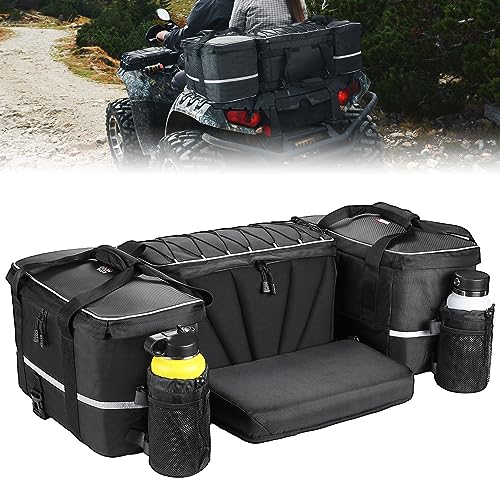 KEMIMOTO ATV Bag, 74L Large ATV Cargo Bag with Cooler Bag, Waterproof 4 Wheeler Storage Rear Rack Seat Bag Universal Compatible with Polaris Sportsman Fourtrax Can-Am Kawasaki Arctic Cat CFMOTO