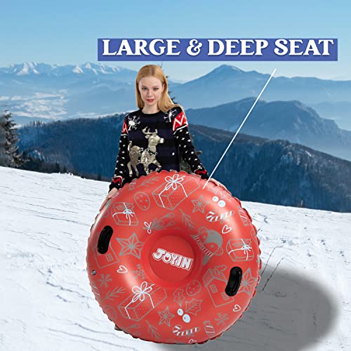 JOYIN Inflatable Snow Tubes 47" & 37"(2 Packs) for Kids and Adults,Heavy-Duty Snow Tube for Sledding, Great Inflatable Snow Sled for Winter Fun and Family Activities(Tree)