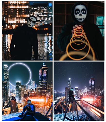 Face Transforming LED Mask with Bluetooth Programmable - LED Light Up Halloween Mask Digital Luminous Mask for Costume