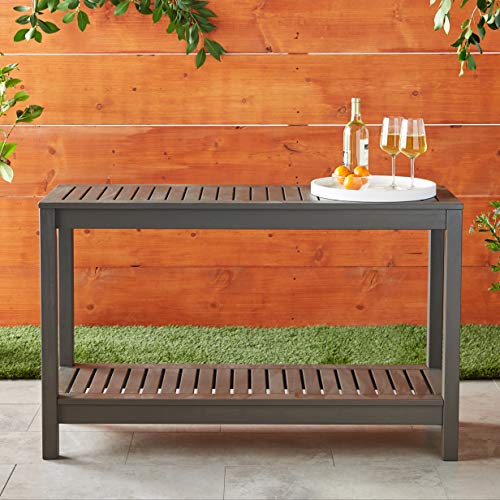 Cambridge Casual Westlake Solid Wood Console Table Indoor Outdoor Multifunctional Buffet Bar Storage Organizer, Dark Grey