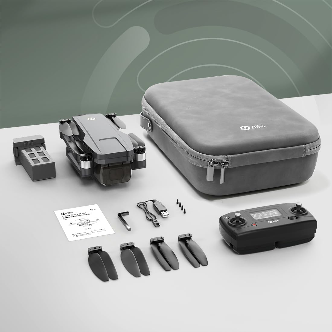 Holy Stone HS720G GPS Drones with Camera for Adults 4K FAA, 2-Axis Gimbal, Built-in Remote ID, 120ยฐFOV, Brushless Motor, 5G WiFi Transmission, Smart Return Home, Professional FPV Drone for Beginner