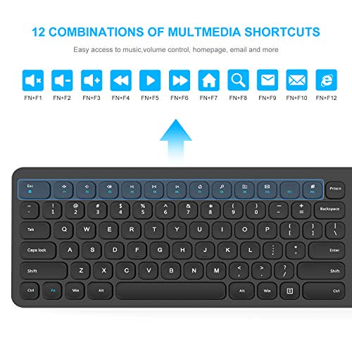 LeadsaiL Wireless Keyboard and Mouse, Wireless Mouse and Keyboard Combo, Cordless USB Computer Keyboard and Mouse Set,Full Size,Ergonomic,Silent,for Windows Laptop, Apple, iMac, Desktop, PC
