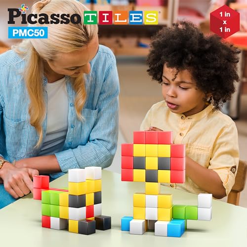 Picasso Cubes Magnetic Cube Puzzle 6-in-1 Vehicle Theme Pattern Magnet Brain Teaser Cubes Building Block 120 Pictures Toy Set Kids Ages 3 & Up Preschool Children Promotes Problem PMC24