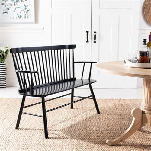 SAFAVIEH American Homes Collection Addison Spindle Back Settee, 0, Black