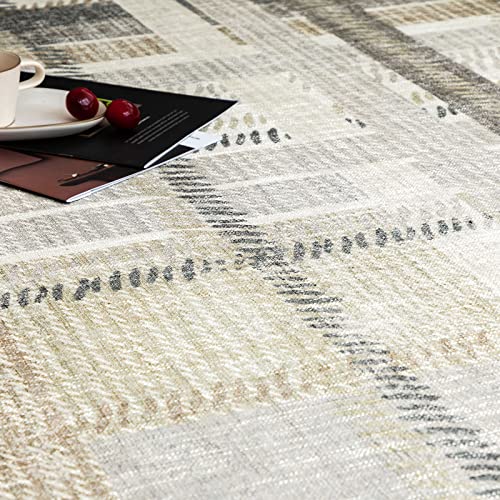 DECOMALL NELE Washable Door Mat 2x3, Modern Plaid Non-Slip Small Rugs for Entrance, Yellow 24x36 inch