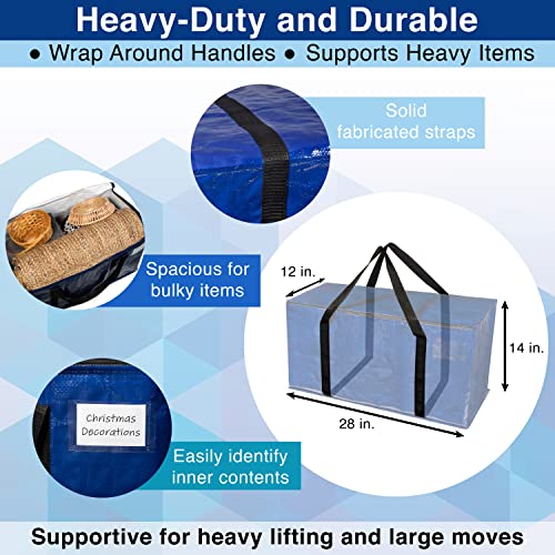 ClearSpace Heavy Duty Moving Bags or Storage Bags – Large Moving Boxes with Backpack Straps, Zippers & Handles – Perfect Moving Supplies, College Dorm, Traveling, Camping, Christmas Decorations 2 Pack
