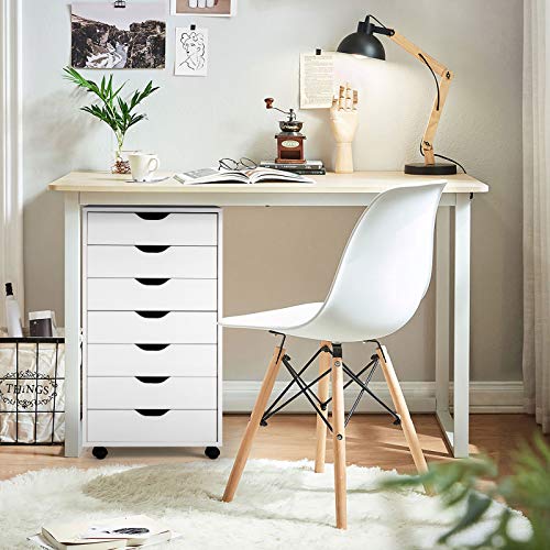 Giantex 5-Drawer Storage Cabinet, Mobile Lateral File Cabinet with Drawers, Wheels, Rolling Chest of Drawers, 19.5" x 16" x 25.5" for Office Under Desk Living Room, Study