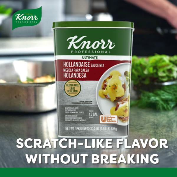 Knorr Professional Ultimate Hollandaise Sauce Mix Vegetarian, Gluten Free, No Artificial Flavors or Preservatives, No added MSG, 30.2 oz, Pack of 4