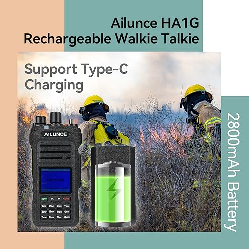 Retevis Ailunce HA1G GMRS Handheld Radio, GMRS Radio with Speaker Mic, IP67 Waterproof, NOAA, 2800mAh USB-C Rechargeable Portable Two Way Radio