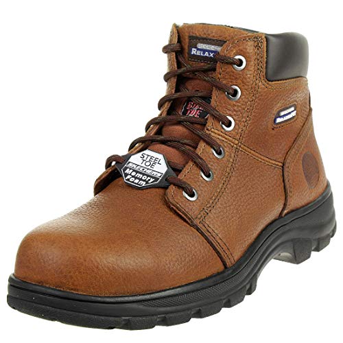 Skechers Mens Workshire Safety Boots Lace Up Casual Work Brown 8 US