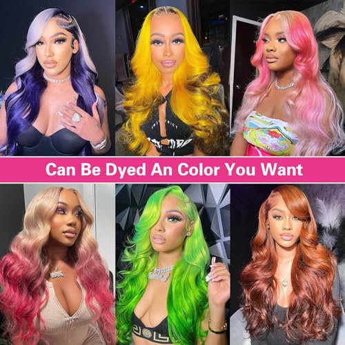 Blue Lace Front Wig Human Hair 13x4 Body Wave Blue Human Hair Wig Colored Lace Front Wigs Human Hair Pre Plucked 12A 200% Density Blue Lace Front Wig Glueless Frontal Wigs Human Hair HD Lace 22 Inch