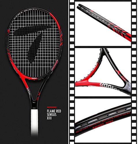 Teloon Sensus Series | Triple Shock Absorption | Adult Tennis Racquet, Women Tennis Racket Includes Bag Cover, Shock Absorber, Tennis Grip (Flame Red)