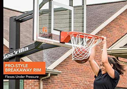 Goalrilla GS54 In Ground Basketball Hoop with Adjustable Height Backboard and Pro-Style, Breakaway Rim