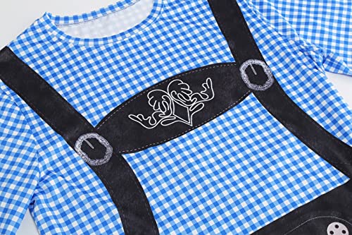 Colorful House Octoberfest Costume Bavarian Shirt Octoberfest Costumes Mens Lederhosen Shirt for Men(Black, Medium)