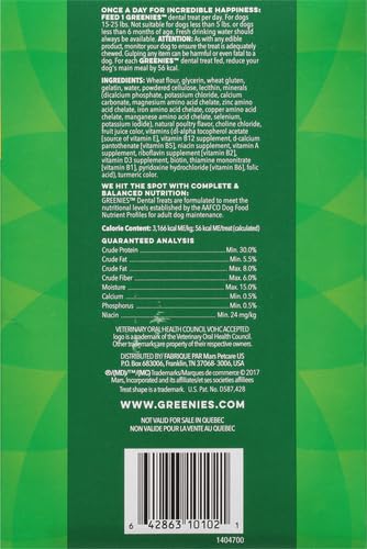 Greenies Original Petite Natural Dental Care Dog Treats, 36 oz. Pack (60 Treats)