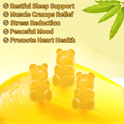 90 CT Magnesium Glycinate Gummies 1000mg - Sugar Free Magnesium Potassium Supplement with Vitamin D, B6, CoQ10 for Calm Mood & Sleep Support - 90 Elderberry Gummies