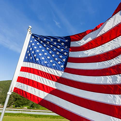 American Flag 3x5 FT TearProof Series Outdoor Heavy Duty - 100% in USA, Spun Polyester American Flags for Outside 3x5 Longest Lasting, Premium Tough US Flag 3x5 FT, Spun Polyester USA Flag with Luxury Embroidered Stars and Brass Grommets (Premium Spun Pol
