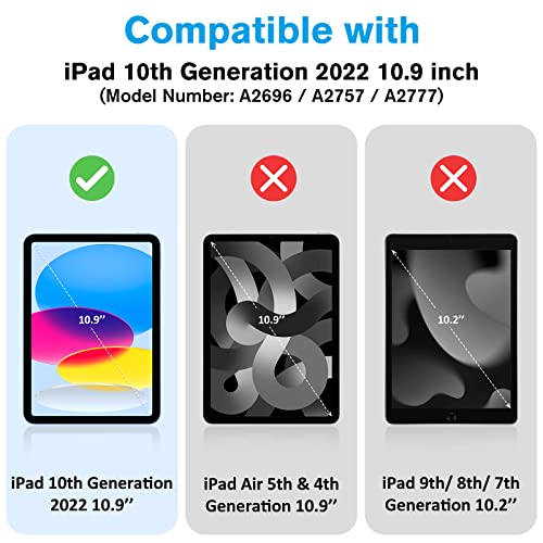 ProCase for iPad 10th Generation Case with Pencil Holder, iPad Case 10th Gen (2022 Model) 10.9 Inch iPad 10 Case, 10th Gen iPad Cases Cover with Pen Holder for iPad 10th Generation -Black