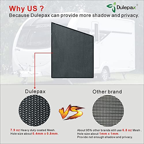 Dulepax RV Awning Shade Screen with Zipper 8'X19'3'' -Second Generation RV Awning Screen Significantly Improves Shadew and Privacy.Universal RV Awning Sun Shade Screen with Complete Kits