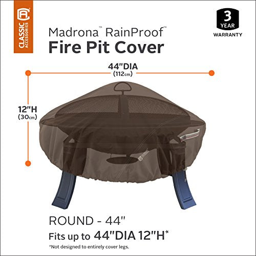 Classic Accessories Madrona Waterproof 44 Inch Round Fire Pit Cover